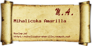 Mihalicska Amarilla névjegykártya